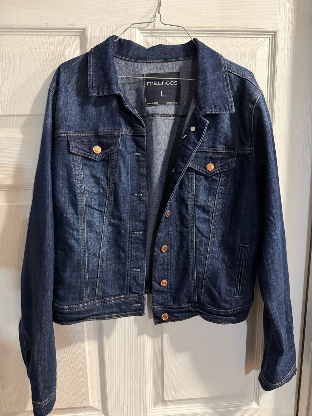 Maurices Women’s Indigo Denim Jacket - Button Front Trucker size L